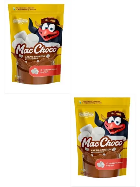 MacChoco Горячий шоколад с маршмеллоу Смешарики 235 г 2 пачки