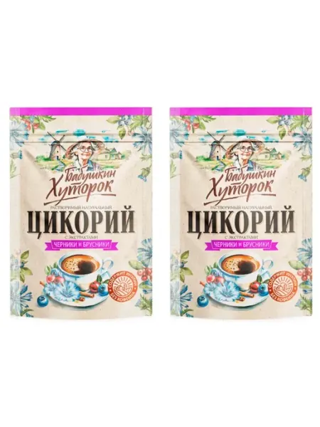 Бабушкин хуторок Цикорий растворимый Черника и Брусника 100 гр, 2 уп