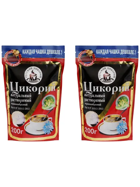 Русский цикорий Цикорий растворимый натуральный порошкообразный, 200г, 2шт