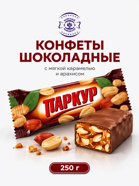 Невский Кондитер Шоколадные конфеты Паркур с арахисом в карамели, 250 г