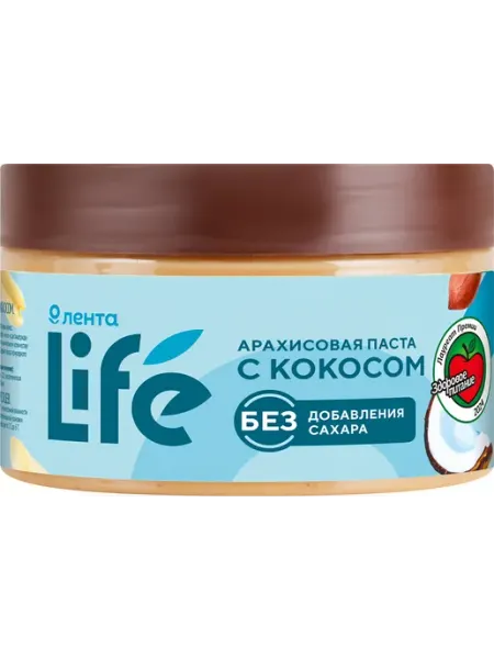 Паста арахисовая ЛЕНТА LIFE с кокосом, 250г