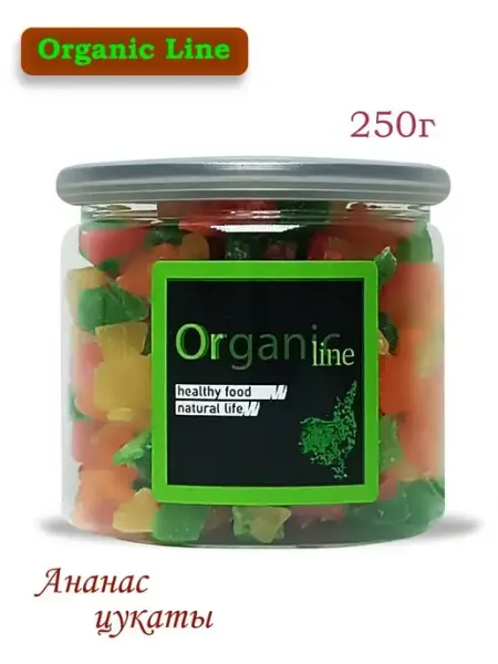 ORGANIC LINE Цукаты из ананаса 250г