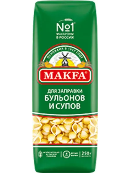 Makfa Макароны Ракушечки для заправки Макфа, 250г
