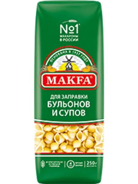 Makfa Макароны Ракушечки для заправки Макфа, 250гх 2шт