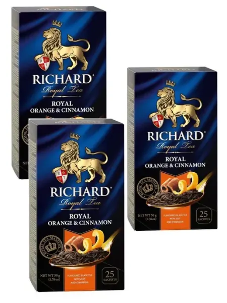 RICHARD Чай черный апельсин-корица (2г x 25шт), 50г x 3шт