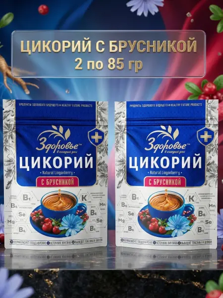ЗДОРОВЬЕ Цикорий порошкообразный Брусника, 2х100гр