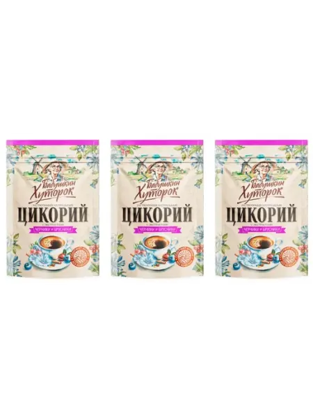 Бабушкин хуторок Цикорий растворимый Черника и Брусника 100 гр, 3 уп