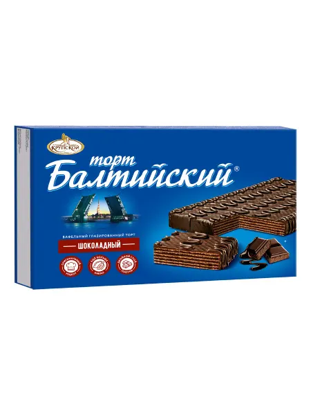 Славянка Вафельный торт "Балтийский" с шоколадной начинкой, 320 г