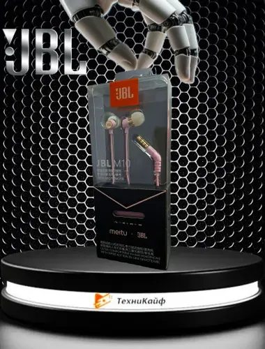 JBL Наушники проводные с микрофоном M10, 3.5 мм, черный, золотой