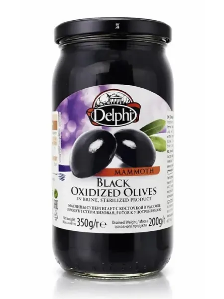 Delphi Food Маслины супергигант с косточкой в рассоле, 350г