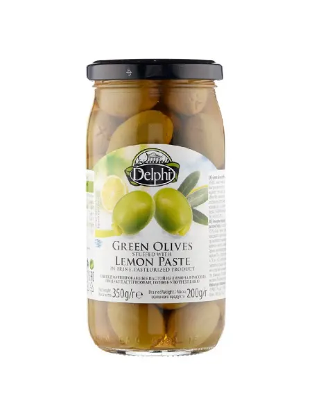 Delphi Food Оливки фаршированные пастой из лимона в рассоле,2шт по 350г