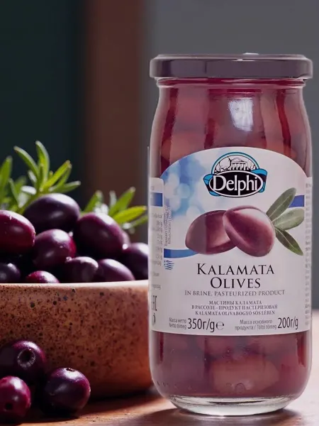 Delphi Food Маслины Kalamata с косточкой в рассоле DELPHI 350г․
