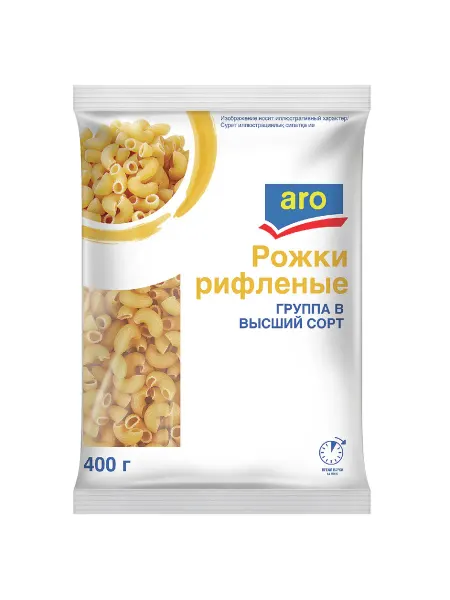 ARO Макаронные изделия Рожки рифленые №56 400 г
