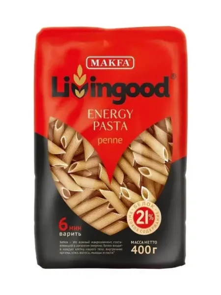 Livingood Макароны высокобелковые PENNE 400 г