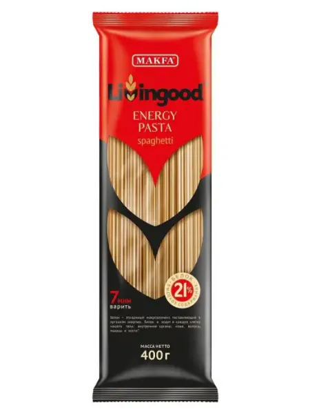 Livingood Макароны высокобелковые SPAGHETTI 400 г