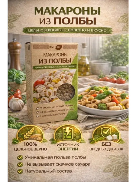 Вастэко Макароны из полбы Рожки, 400 г