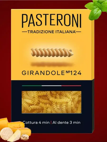 PASTERONI Макароны Fusilli №124, 400г без яиц