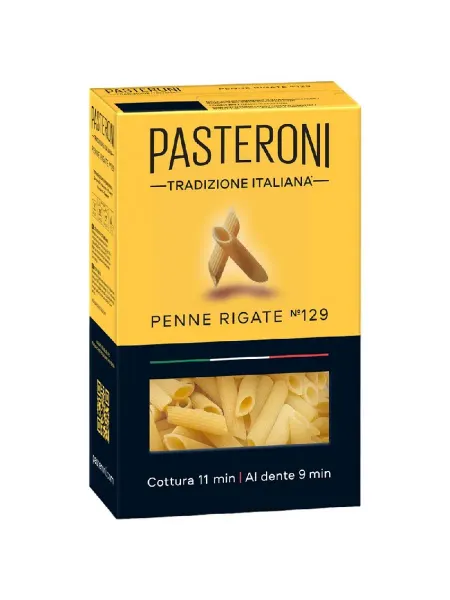 PASTERONI Макаронные изделия PENNE RIGATE №129 Перья рифленые 400г