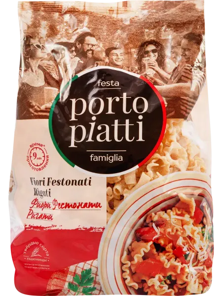 PORTO PIATTI Макароны Фиори Фестонати Ригати, 400г