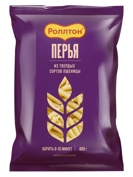 Роллтон Макароны перья рифленые высший сорт, 400г
