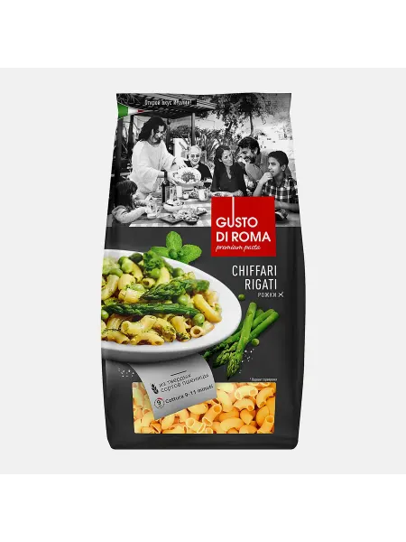 Макароны Gusto Di Roma Chiffari Rigati Рожки 450г