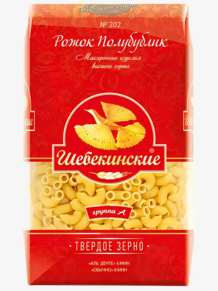Макароны Рожок полубублик группа, А высший сорт, 450г