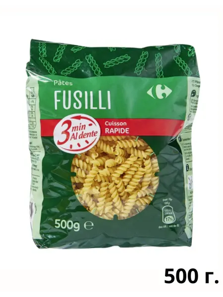 Carrefour Classic Макароны фузилли быстрого приготовления Carrefour 500 г
