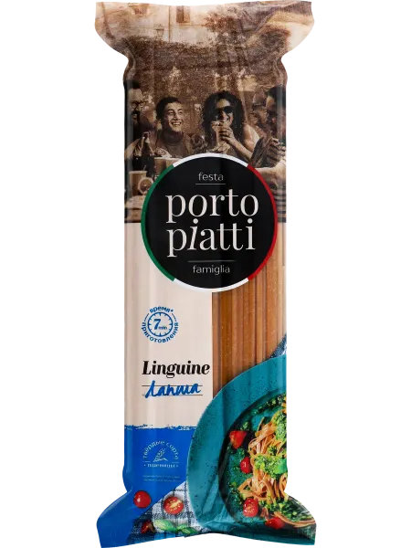 PORTO PIATTI Макароны цельнозерновые Linguine Лапша, 500г