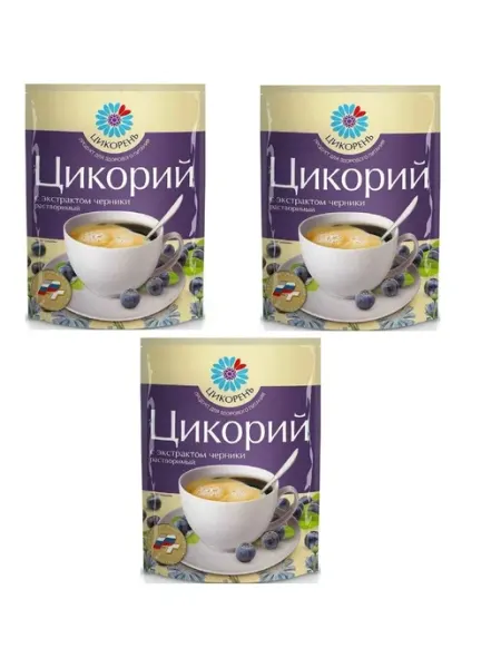 ЦИКОРЕНЬ Цикорий со вкусом черники 75 г, 3 шт