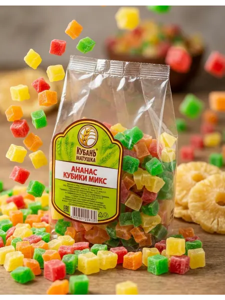 Кубань Матушка Ананас кубики микс 8-10мм ТУ 300гр