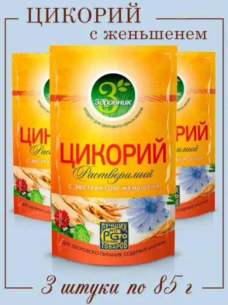 ULISS Цикорий Здравник с Женьшенем, 3 шт по 85 г