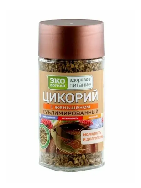ЭкоЛогика Цикорий растворимый натуральный 85 г с женьшенем
