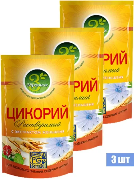 ЗДРАВНИК Цикорий растворимый с женьшенем, 85г