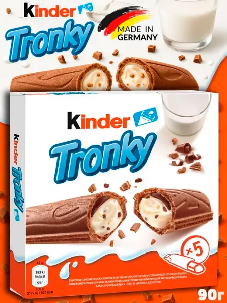 Kinder Шоколадный батончик Tronky, Киндер Тронки 90 г