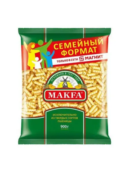 Makfa Макаронные изделия Серпантинки из твердых сортов 900 г