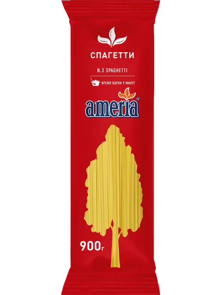 AMERIA Макароны Спагетти №3, группа В высший сорт, 900г