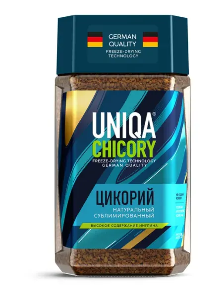 Uniqa Цикорий сублимированный 95 г, стеклянная банка