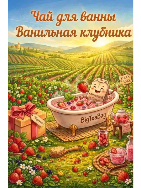 BigTeaBag Большой чайный пакетик для ванны ванильная клубника