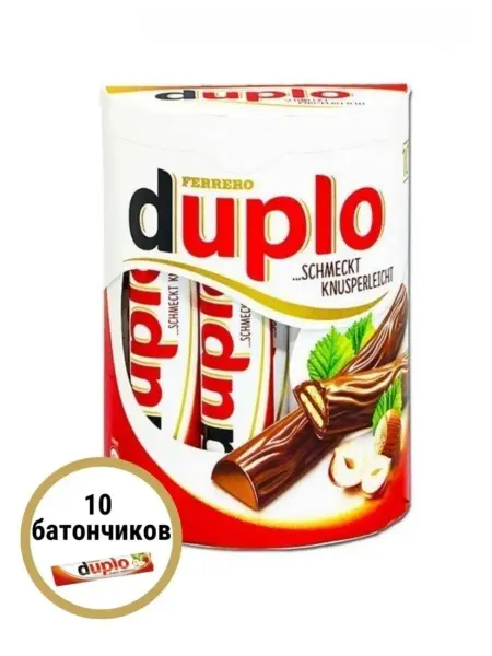 FERRERO Шоколадные батончики, Duplo, с ореховой начинкой, Германия