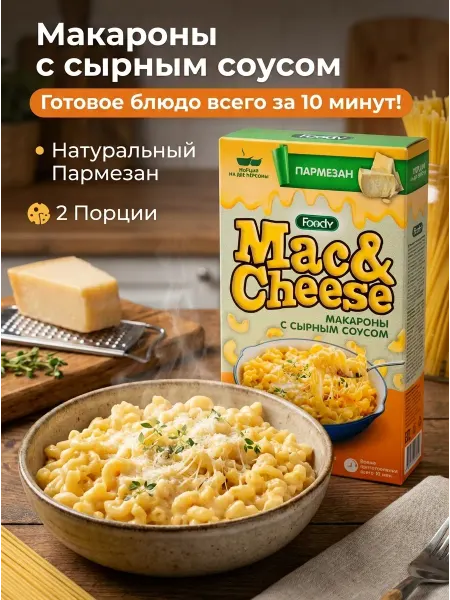 Foody Макароны с сырным соусом Пармезан