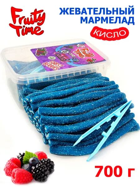 Fruity time Жевательный мармелад малина черника 700гр карандаши кислые