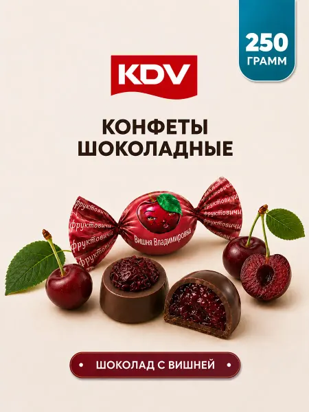 KDV Шоколадные конфеты Вишня Владимировна