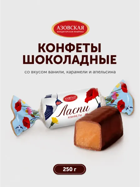 Азовская кондитерская фабрика Конфеты шоколадные помадные Ласпи