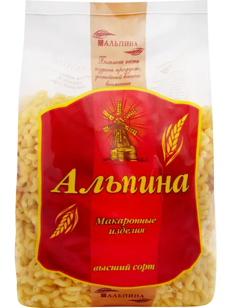 Макароны АЛЬПИНА Пружинка группа В высший сорт