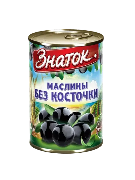 Знаток Маслины без косточки ж б 280гр, 6 штук