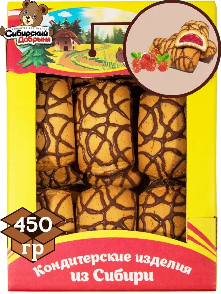 Сибирский Добрыня Печенье сдобное Фруктайна со вкусом земляники, 450 гр