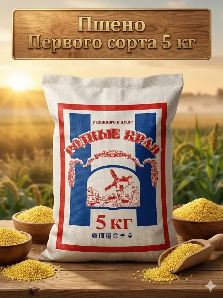 У каждого в душе Родные Края Пшено Первого сорта 5кг