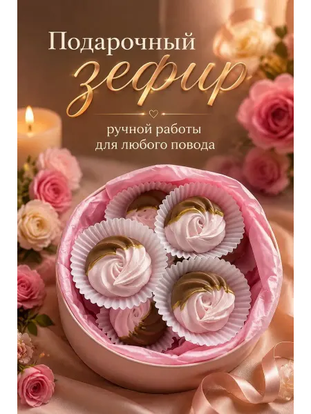 Зефир в шоколаде набор в коробке ручной работы