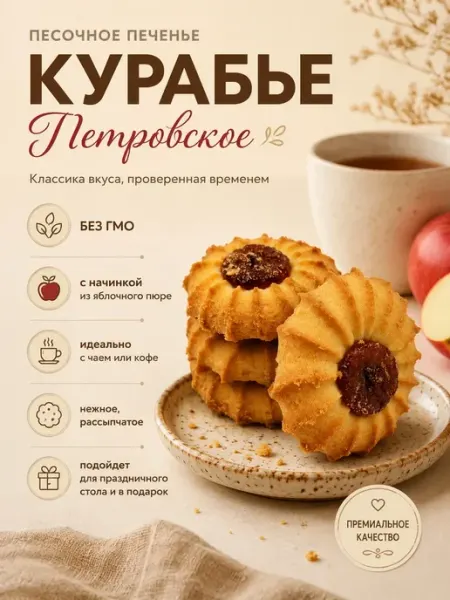 Ивинушкины сласти Печенье "Курабье Петровское",800гр