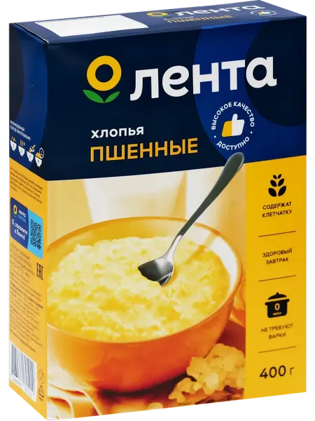 Хлопья пшенные ЛЕНТА из цельной крупы не